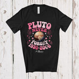 MacnyStore - Personalized Never Forget Pluto; Amazing Custom Name Astronomy Space Graphic; Family T-Shirt
