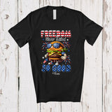 MacnyStore - Personalized Never Freedom Tasted So Good; Amusing 4th Of July Hamburger Custom Name Patriotic T-Shirt