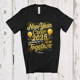 MacnyStore - Personalized New Year Crew 2025 Bringing Together; Joyful Fireworks; Custom Name Family Friends T-Shirt