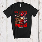 MacnyStore - Personalized Newfoundland And Coffee Only For Valentine; Lovely Custom Name Single; Animal T-Shirt