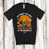 MacnyStore - Personalized Nice Assistant Teacher Is On Vacation; Joyful Halloween Zombie; Custom Name Jobs T-Shirt
