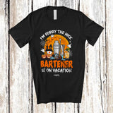 MacnyStore - Personalized Nice Bartender Is On Vacation; Joyful Halloween Zombie Pumpkin; Custom Name Jobs T-Shirt