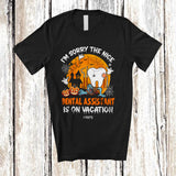 MacnyStore - Personalized Nice Dental Assistant Is On Vacation; Joyful Halloween Zombie Pumpkin; Custom Name Jobs T-Shirt