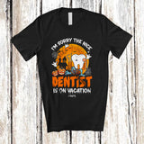MacnyStore - Personalized Nice Dentist Is On Vacation; Joyful Halloween Zombie Pumpkin; Custom Name Jobs T-Shirt
