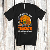 MacnyStore - Personalized Nice Teacher Is On Vacation; Joyful Halloween Zombie Pumpkin; Custom Name Jobs T-Shirt