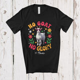 MacnyStore - Personalized No Goat No Glory; Lovely Farm Animal Flowers; Custom Name Farmer T-Shirt