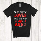 MacnyStore - Personalized No One Loves Me Like My Aunt; Lovely Valentine Groovy Custom Name Single; Family T-Shirt