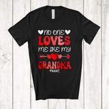 MacnyStore - Personalized No One Loves Me Like My Grandma; Lovely Valentine Groovy Custom Name Single; Family T-Shirt