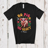 MacnyStore - Personalized No Pig No Glory; Lovely Farm Animal Flowers; Custom Name Farmer T-Shirt