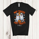 MacnyStore - Personalized Not Tricks Just Treats; Creepy Halloween Custom Name Two Boo Ghost Aussie Owner T-Shirt