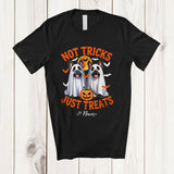 MacnyStore - Personalized Not Tricks Just Treats; Creepy Halloween Custom Name Two Boo Ghost French Bulldog T-Shirt