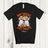 MacnyStore - Personalized Not Tricks Just Treats; Creepy Halloween Custom Name Two Boo Ghost Poodle Owner T-Shirt