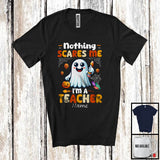 MacnyStore - Personalized Nothing Scares Me I'm A Teacher; Lovely Halloween Custom Name Boo Ghost T-Shirt