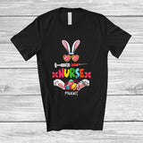 MacnyStore - Personalized Nurse; Adorable Easter Custom Name Nurse Nursing; Bunny Ears Family Group T-Shirt