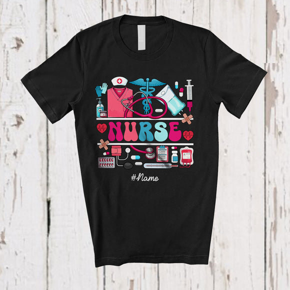 MacnyStore - Personalized Nurse; Awesome Custom Name Nurse Tools Collection; Nursing Family Group T-Shirt