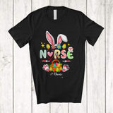 MacnyStore - Personalized Nurse; Fantastic Easter Eggs Flowers Bunny Ears; Custom Name Nurse Nursing T-Shirt