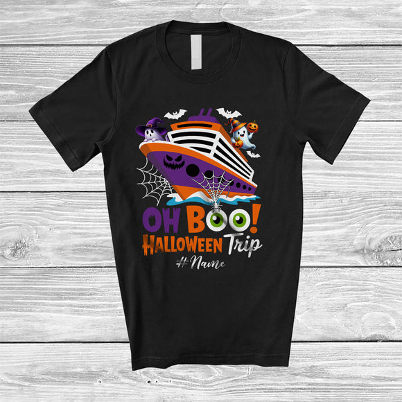 MacnyStore - Personalized Oh Boo Halloween Trip; Amusing Custom Name Witch Boo Cruise Ship; Vacation T-Shirt