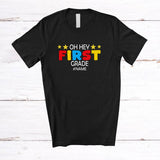 MacnyStore - Personalized Oh Hey First Grade; Joyful Back To School Custom Name Boy Students Teacher T-Shirt
