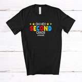 MacnyStore - Personalized Oh Hey Second Grade; Joyful Back To School Custom Name Boy Students Teacher T-Shirt