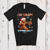 MacnyStore - Personalized Oh Snap; Wonderful Christmas Gingerbread Playing Football; Custom Name Sport Player T-Shirt
