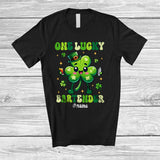 MacnyStore - Personalized One Lucky Bartender; Awesome St. Patrick's Day Custom Name Irish Shamrocks T-Shirt