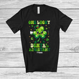 MacnyStore - Personalized One Lucky Dental Assistant; Awesome St. Patrick's Day Custom Name Irish Shamrocks T-Shirt