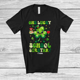 MacnyStore - Personalized One Lucky School Secretary; Awesome St. Patrick's Day Custom Name Irish Shamrocks T-Shirt