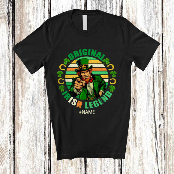 MacnyStore - Personalized Original Irish Legend; Joyful St. Patrick's Day Custom Name Leprechaun; Shamrock T-Shirt
