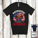 MacnyStore - Personalized Patriotic Squad, Adorable 4th Of July Custom Name Dachshund, USA Flag Vintage T-Shirt