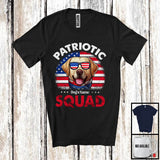 MacnyStore - Personalized Patriotic Squad, Adorable 4th Of July Custom Name Labrador Retriever, USA Flag Vintage T-Shirt