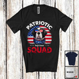 MacnyStore - Personalized Patriotic Squad, Adorable 4th Of July Custom Name Landseer, USA Flag Vintage T-Shirt