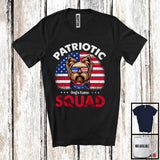 MacnyStore - Personalized Patriotic Squad, Adorable 4th Of July Custom Name Yorkshire Terrier, USA Flag Vintage T-Shirt