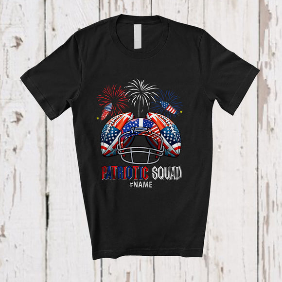 MacnyStore - Personalized Patriotic Squad; Amazing 4th Of July Custom Name American Football Player Helmet T-Shirt