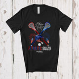 MacnyStore - Personalized Patriotic Squad; Amazing 4th Of July Custom Name Lacrosse Player Helmet Sticks T-Shirt