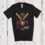 MacnyStore - Personalized Patriotic Squad; Amazing 4th Of July Custom Name Softball Player Glove Sticks T-Shirt