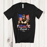 MacnyStore - Personalized Patriotic Squad; Humorous 4th Of July Bigfoot Rock US American Flag; Family Group T-Shirt