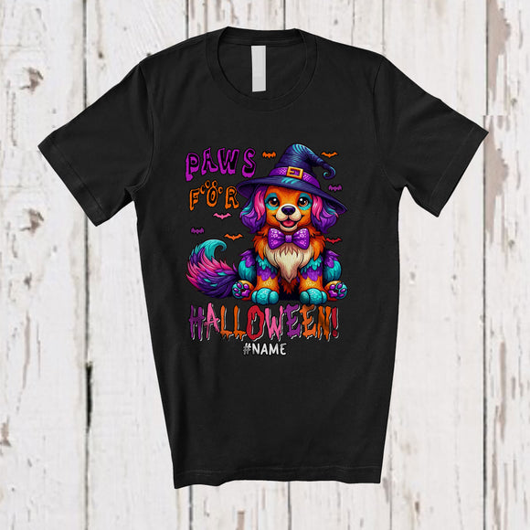 MacnyStore - Personalized Paws For Halloween; Adorable Costume Custom Name Dog Witch Owner Lover T-Shirt