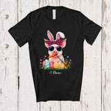 MacnyStore - Personalized Pig Sunglasses Eating Carrot; Lovely Easter Custom Name Farmer; Farm Eggs Hunt T-Shirt