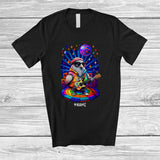 MacnyStore - Personalized Pigeon Sunglasses Disco Playing Rock Guitar; Amusing Custom Name Guitarist Music T-Shirt