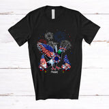 MacnyStore - Personalized Pigeon With Headband US Flag; Adorable 4th of July Custom Name Patriotic Sunflower T-Shirt