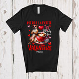 MacnyStore - Personalized Pit Bull And Coffee Only For Valentine; Lovely Custom Name Single; Animal T-Shirt