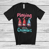 MacnyStore - Personalized Playing With My Gnomies; Joyful Valentine 3 Gnomes; Custom Name Harmonica Player T-Shirt