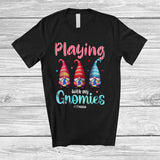 MacnyStore - Personalized Playing With My Gnomies; Joyful Valentine 3 Gnomes; Custom Name Volleyball Player T-Shirt