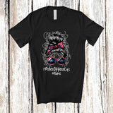 MacnyStore - Personalized PoliceOfficerlife; Proud Mother's Day Custom Name Police Officer Messy Bun Hair T-Shirt