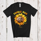 MacnyStore - Personalized Poodle Mom Funny Cute Mother's Day Flower Floral Poodle Sunflower Leopard Plaid Lover Family T-Shirt