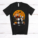 MacnyStore - Personalized Poodle Pumpkin Cosplay; Scary Halloween Moon Custom Name Poodle Owner; Family T-Shirt