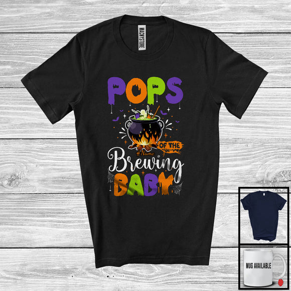 MacnyStore - Personalized Pops Of The Brewing Baby, Humorous Halloween Pregnancy Custom Name, Witch Family T-Shirt