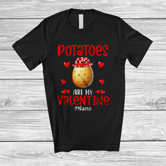 MacnyStore - Personalized Potatoes Are My Valentine; Humorous Custom Name Single Vegan; Potatoes Family T-Shirt