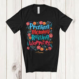 MacnyStore - Personalized Praying Mommy Raising Warriors; Floral Mother's Day Flowers; Custom Name Family T-Shirt