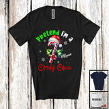 MacnyStore - Personalized Pretend I'm A Candy Cane Crew; Lovely Christmas Custom Name Santa Snowing T-Shirt
